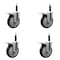 Service Caster 5'' SS Black Poly Swivel 3/4'' Expanding Stem Caster Set Total Lock Brake, 4PK SCC-SSEXTTL20S514-PPUB-BLK-34-4 - alternate 1